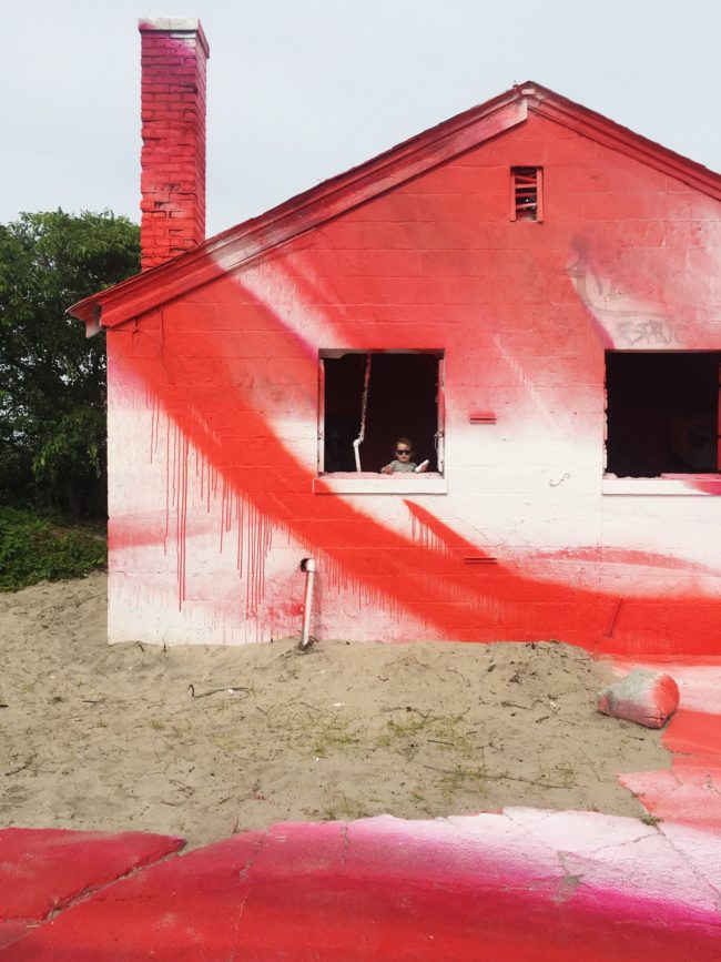 Katharina Grosse's Rockaway Colors installation in Fort Tilden for MoMA PS1