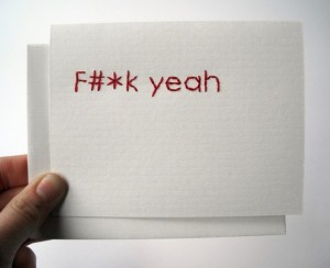 STICHIES Fuck Yeah Embroidery Card