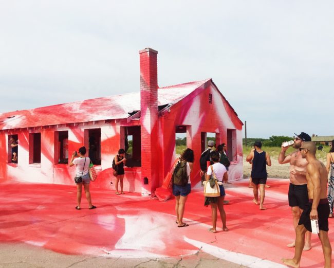 Katharina Grosse's Rockaway Colors installation in Fort Tilden for MoMA PS1