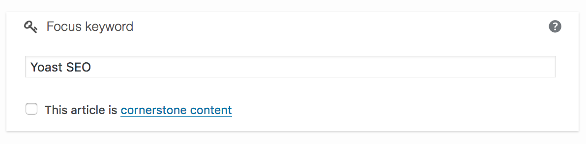 Yoast SEO focus keyword area in plugin