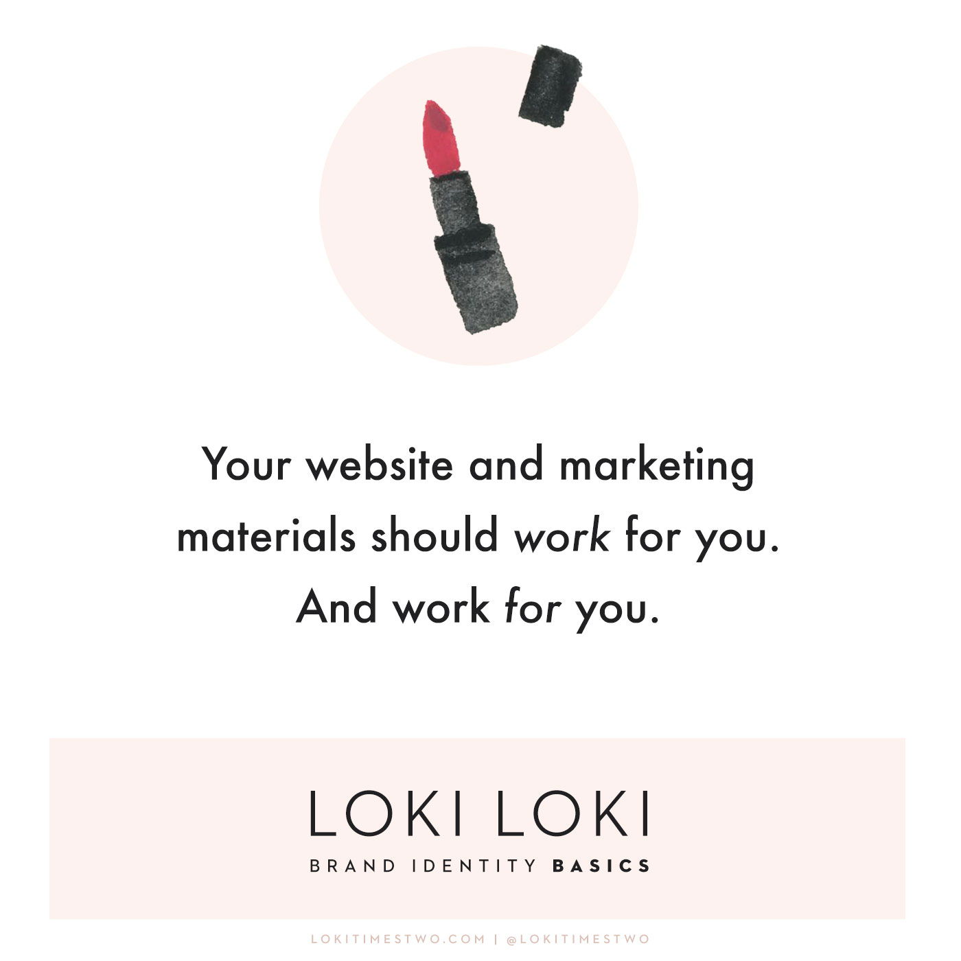 Loki Loki brand identity basics: red lipstick